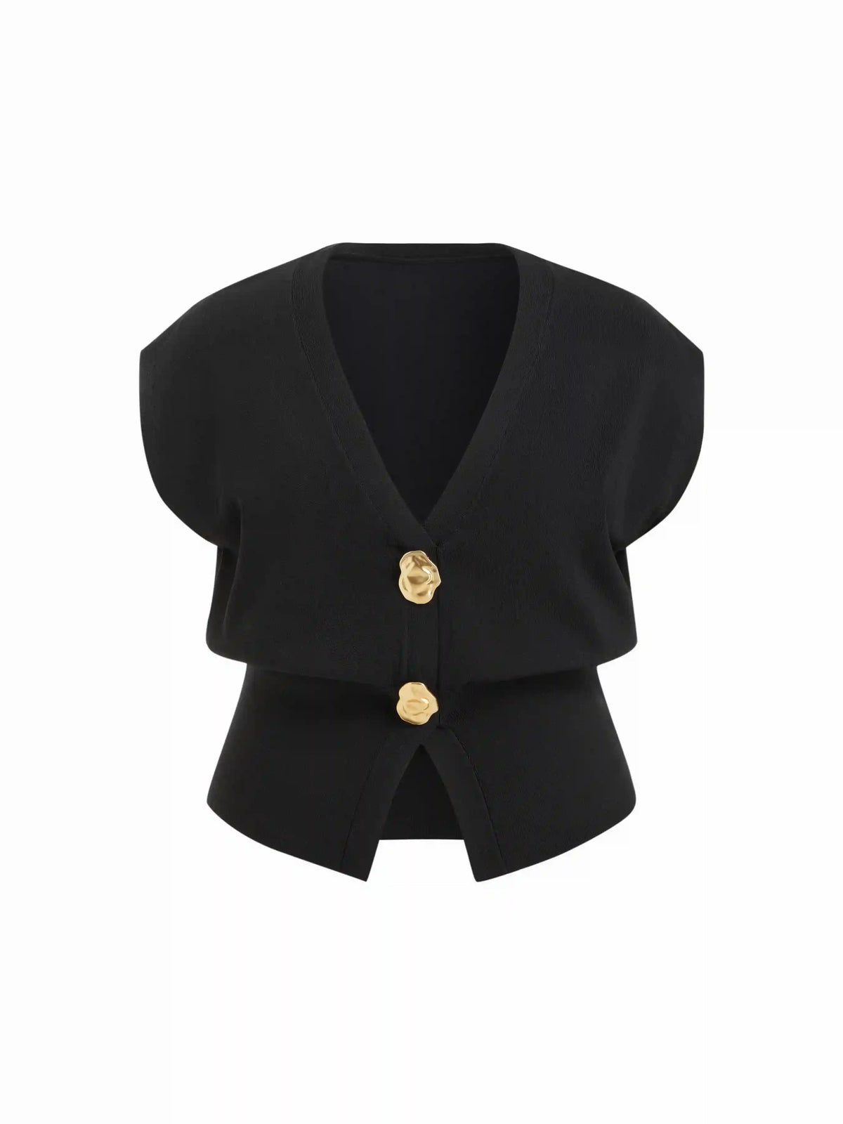 Knit V-Neck Dolman Sleeve Vest Curve & Plus