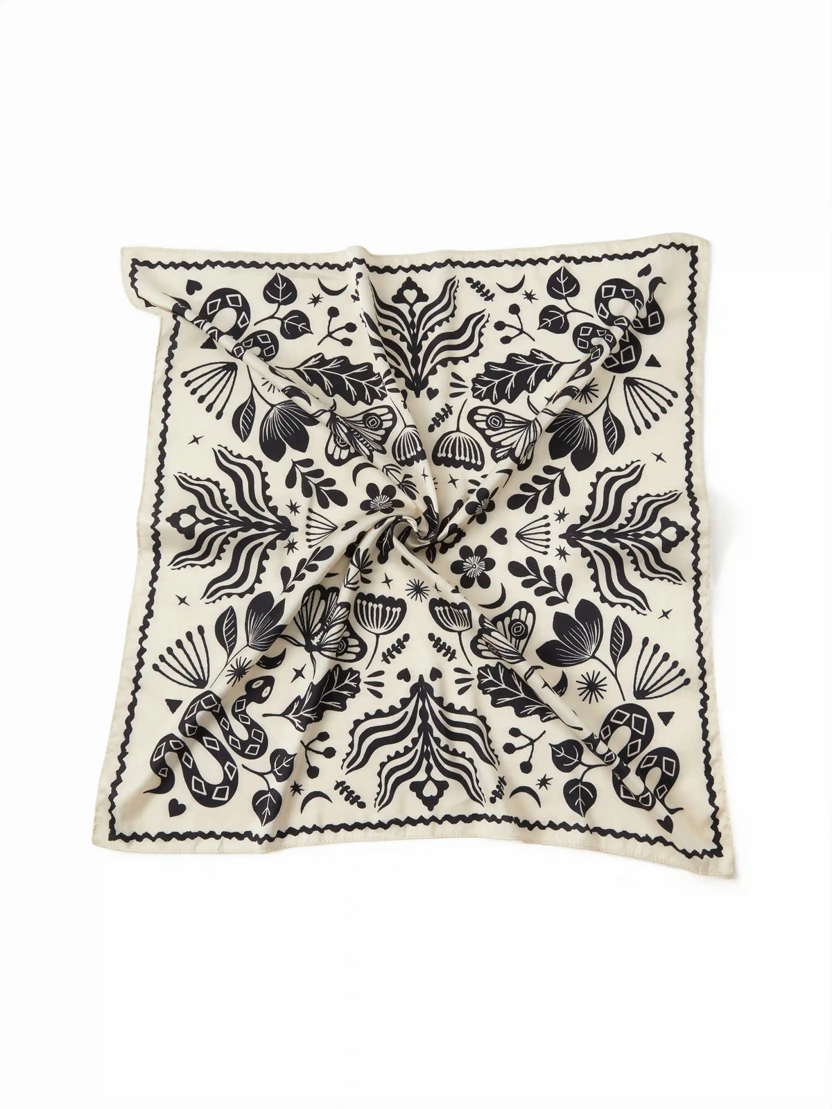 FLORAL & SNAKE SQUARE HEADSCARF