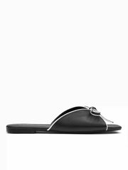 BOWKNOT SQUARE TOE SANDALS