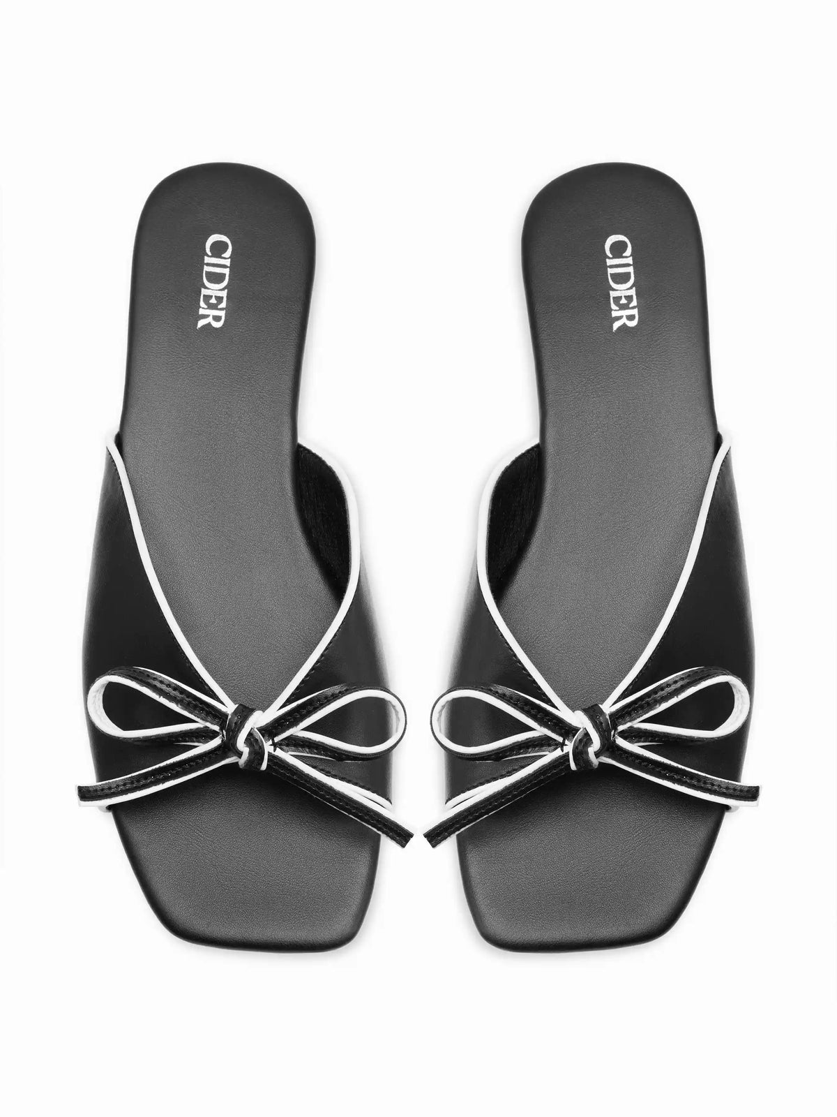 BOWKNOT SQUARE TOE SANDALS