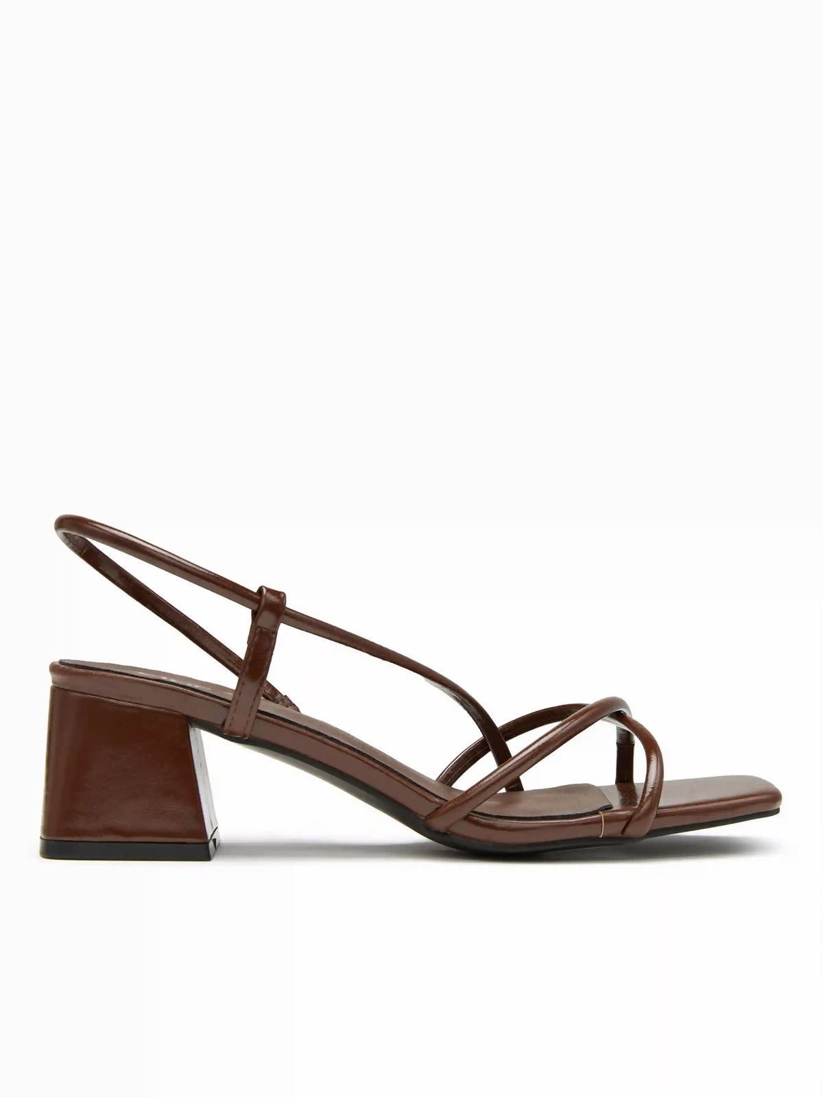 STRAP SQUARE TOE CHUNKY HEEL SANDALS
