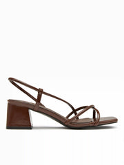 STRAP SQUARE TOE CHUNKY HEEL SANDALS
