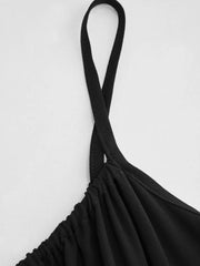 Woven Lace Trim Corset Tiered Cami Ruffle Maxi Dress Curve & Plus