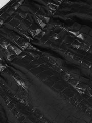 Faux Leather Mid Rise Crocodile Pattern Mini Skort Curve & Plus