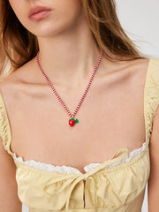 STRAWBERRY BEADED NECKLACE
