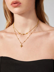 18K GOLD PLATED STAINLESS STEEL STAR LAYERED NECKLACE