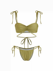Sweetheart Criss Cross Bracelet Bikini Set