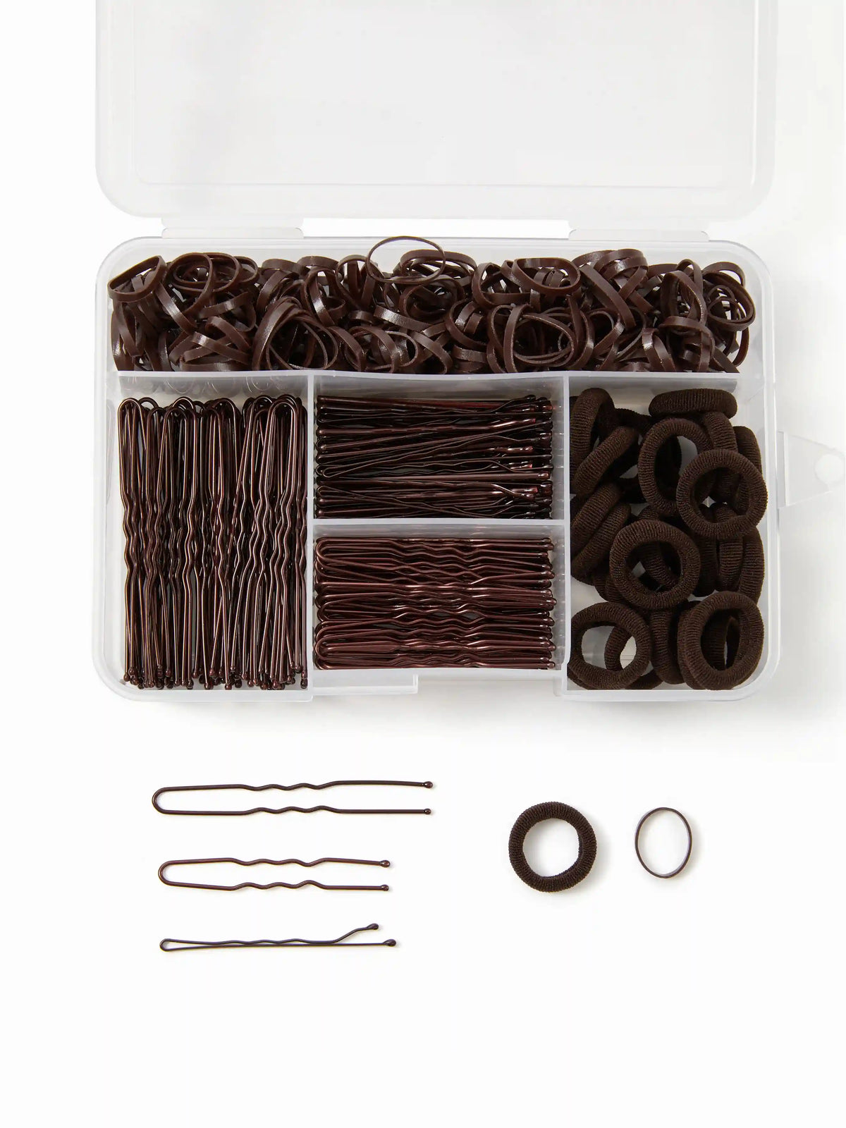 ELASTIC HAIR BAND & WAVY U-SHAPED HAIR CLIP SET