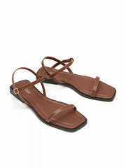 ADJUSTABLE STRAP SQUARE TOE SANDALS