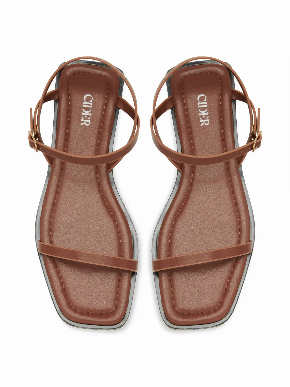 ADJUSTABLE STRAP SQUARE TOE SANDALS