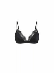 Satin Lace Trim Triangle Bralette