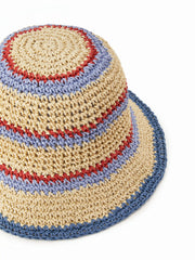 MULTI-COLOR STRIPE WOVEN BUCKET HAT