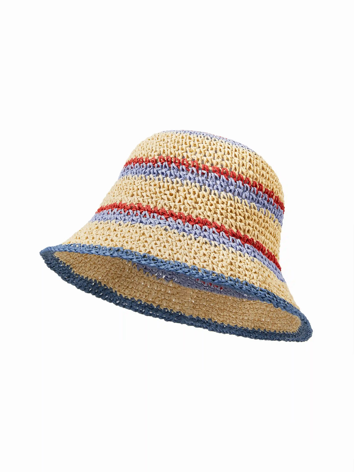 MULTI-COLOR STRIPE WOVEN BUCKET HAT