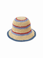 MULTI-COLOR STRIPE WOVEN BUCKET HAT