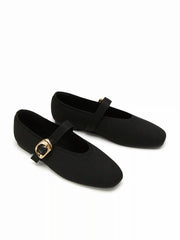 KNITTED BUCKLE MARY JANE FLATS