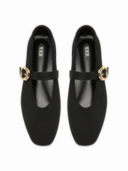 KNITTED BUCKLE MARY JANE FLATS