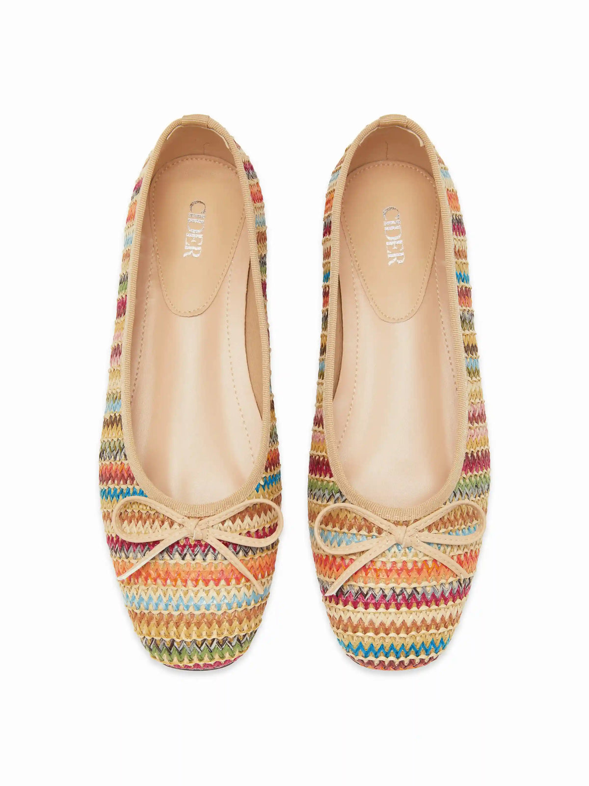 KNITTED BOWKNOT DECOR MARY JANE FLATS