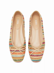 KNITTED BOWKNOT DECOR MARY JANE FLATS