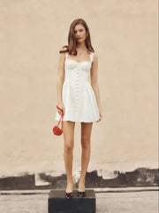 Satin Sculptural Sweetheart Ruched Lace Up Tank Mini Dress