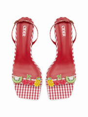 CHERRY & KIWI & PINEAPPLE HEELED SANDALS