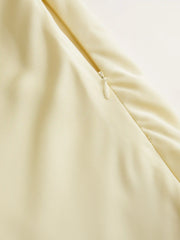 Satin V-neck Twist Knotted Flared Maxi Dress