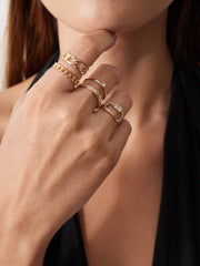 5 PCS GEOMETRIC RINGS