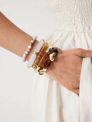 5 PCS RESIN BEADED BRACELET SET