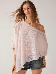 Chiffon Asymmetrical Hem Poncho Top