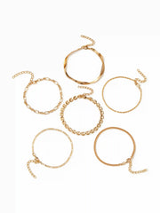 6 PCS TWISTED CHAIN BRACELET SET