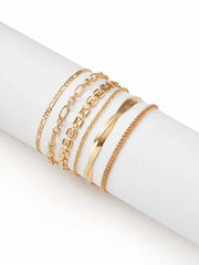 6 PCS TWISTED CHAIN BRACELET SET