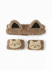 CAT SKINCARE HEADBAND & WRISTBAND SET