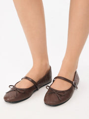 WOVEN BOWKNOT MARY JANE FLATS