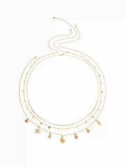 3 PCS SHELL & STARFISH LAYERED WAIST CHAIN