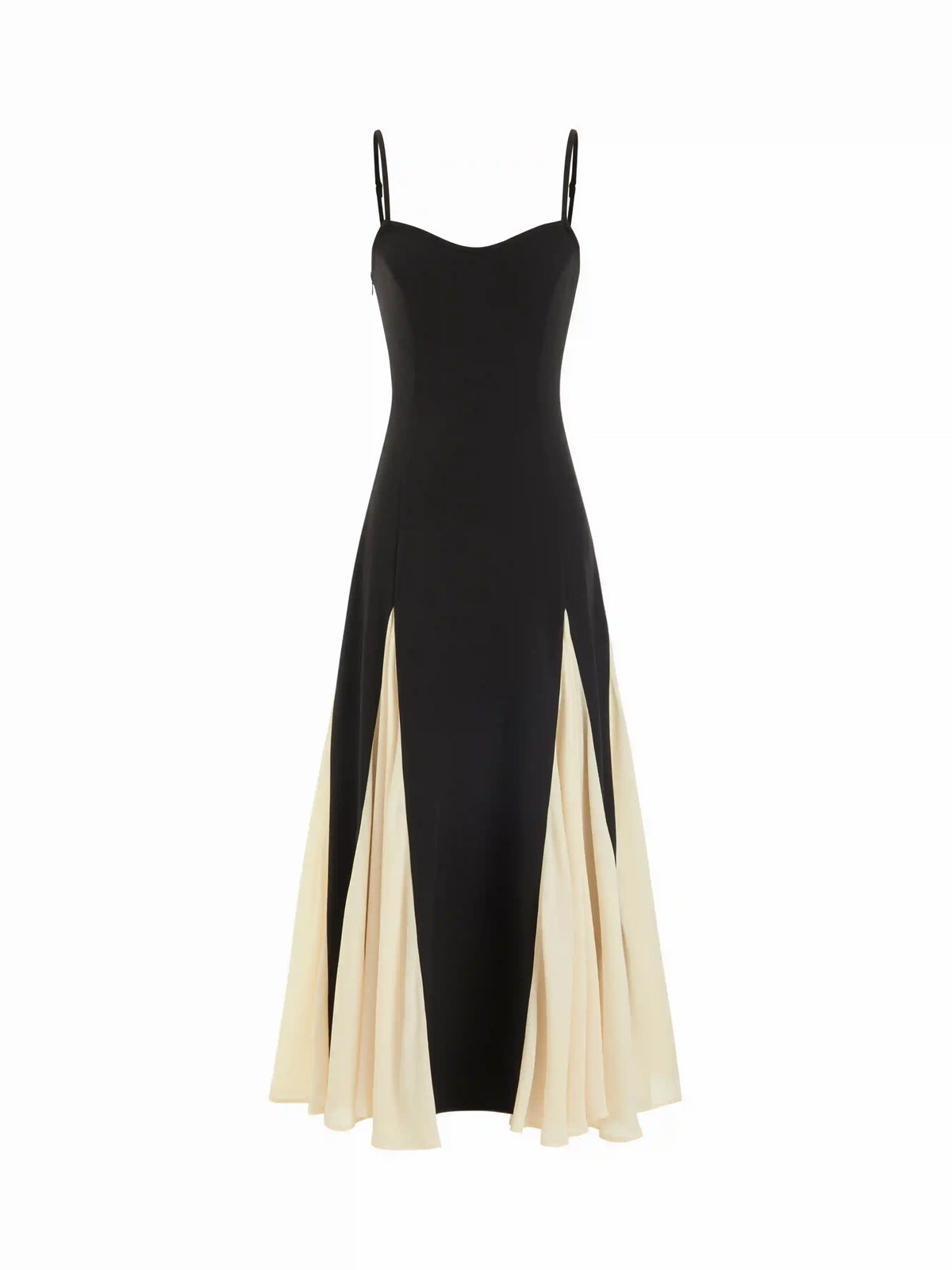 Color-Blocked Scoop Neck Flared Maxi Dress