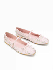 BOWKNOT DECOR FLORAL MARY JANE FLATS