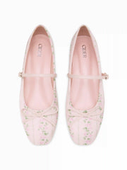 BOWKNOT DECOR FLORAL MARY JANE FLATS