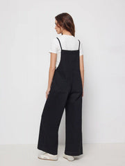 DENIM KNOTTED POCKET WIDE LEG TROUSERS