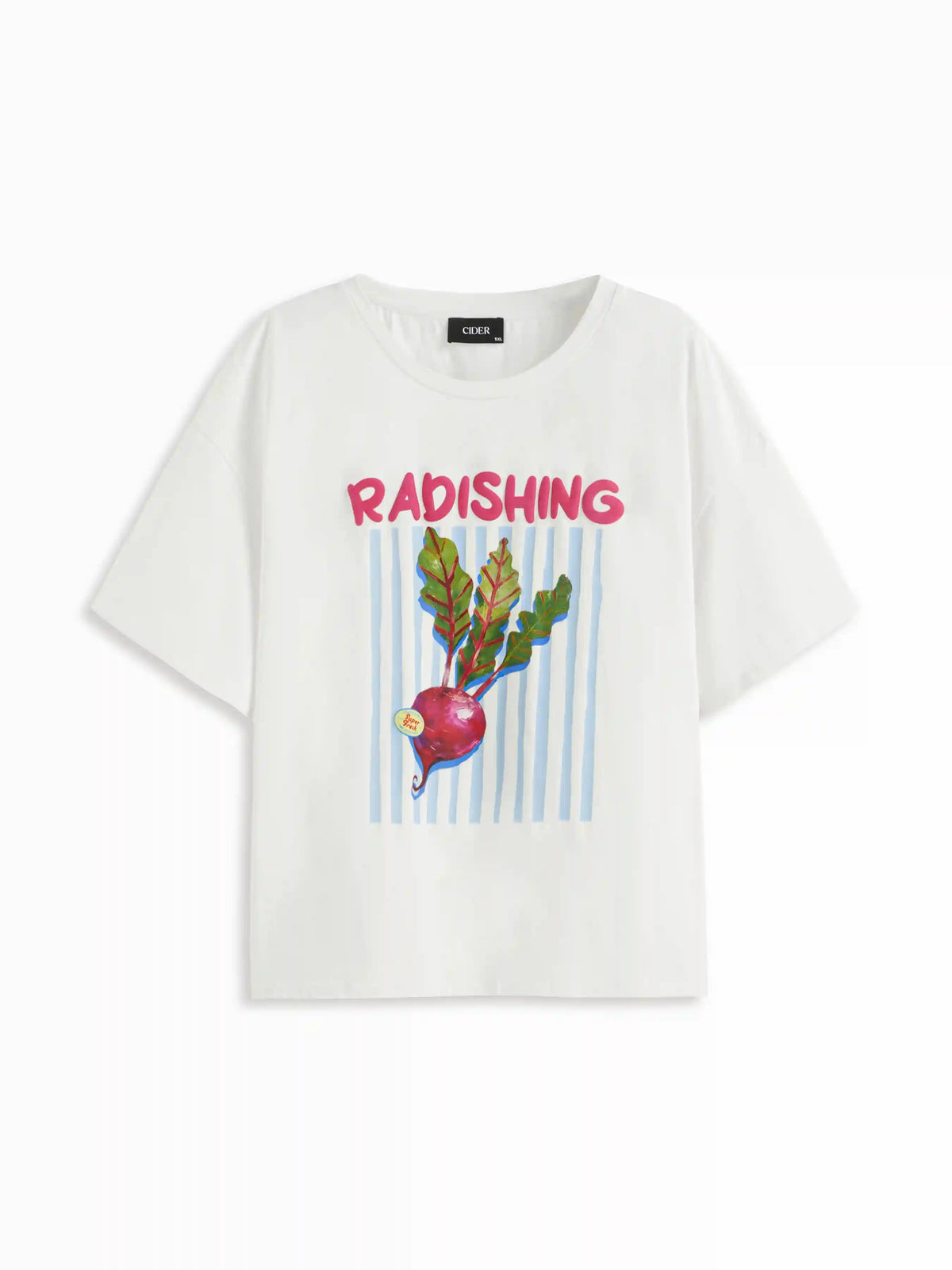 Cotton Radish Fruit Graphic Oversized Short Sleeve Tee Curve & Plus