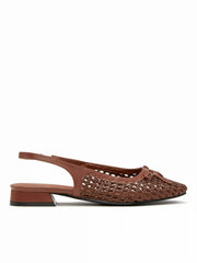 BOWKNOT WOVEN SLINGBACK FLATS