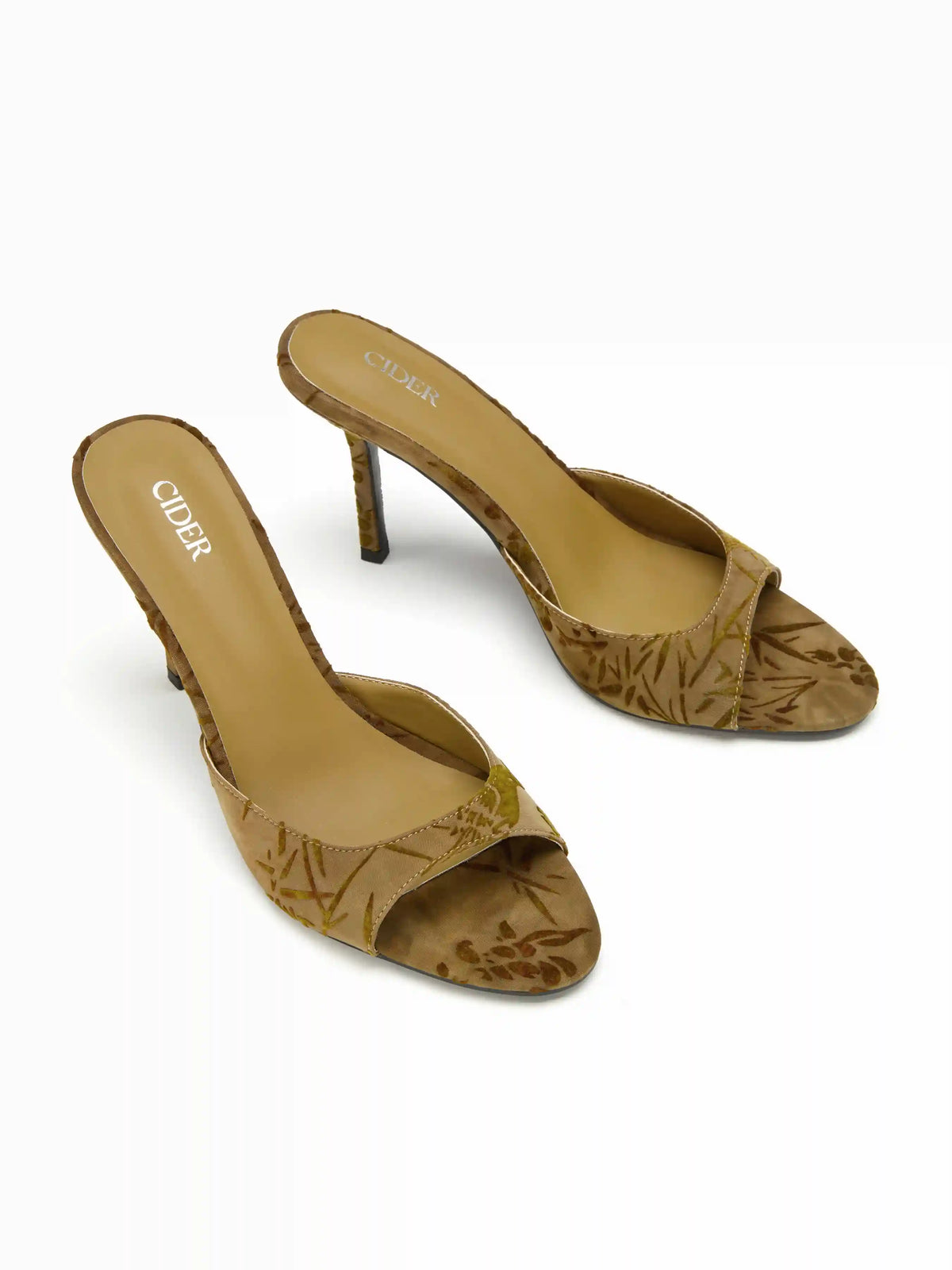 OPEN TOE MULE HEELED SANDALS