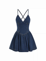 Denim V-Neck Cami Mini Dress
