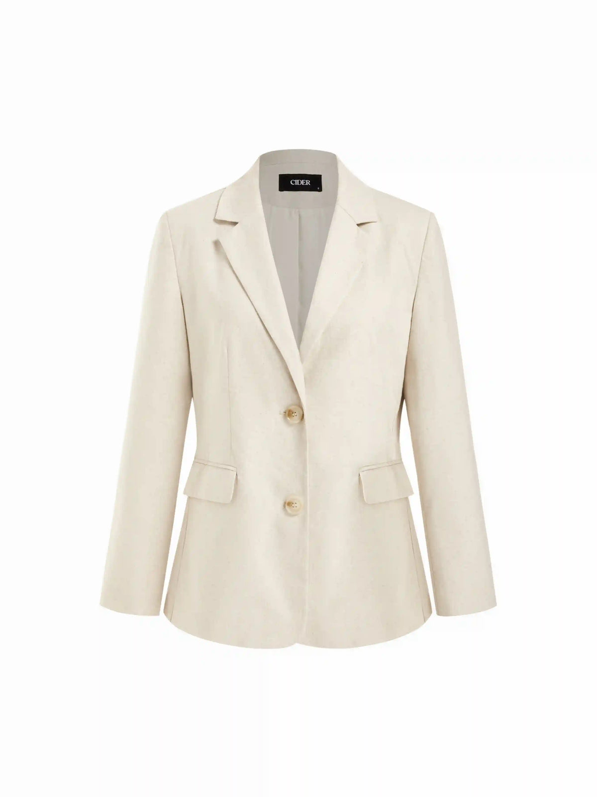Linen-blend Notched Collar Regular Fit Blazer