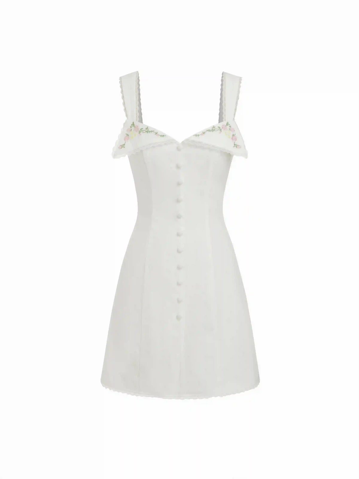 Jacquard Floral Embroidery Sweetheart A-line Mini Dress