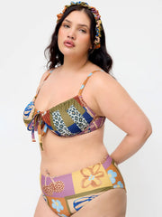 Sweetheart Neckline Conversational Print Bikini Swimsuit Curve & Plus
