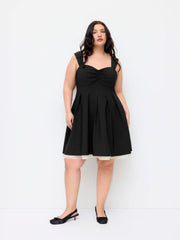 Sweetheart Neck Bowknot A-line Mini Dress Curve & Plus