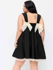 Sweetheart Neck Bowknot A-line Mini Dress Curve & Plus