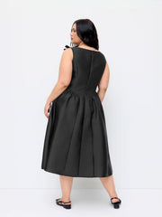 Bowknot Flared Midi Dress Curve & Plus