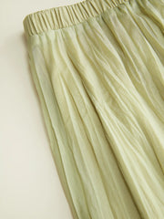Chiffon Mid Rise Flared Maxi Skirt