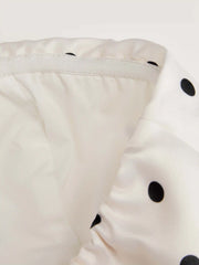 Sculptural Colorblock Polka Dot Knotted Off-Shoulder Flared Mini Dress
