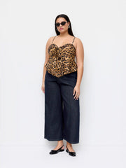 Leopard Print Twist Knotted Cami Top